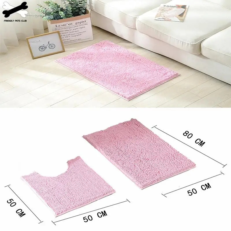 Bathroom Mat Absorbent Bathroom Mat Bathroom Floor Mat Bath Mat 2ps-set Shaggy Chenille Bathroom Mat Set Absorbent And Machine Washable Fit Toilet Bathtub Living Room Door Bathroom Foot Floor