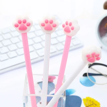 

Cool Funny Kawaii Cute White Cat Paw Gel Pen Blue Black Kawai Stationery Store School Supply Stationary Office Accessory Thing