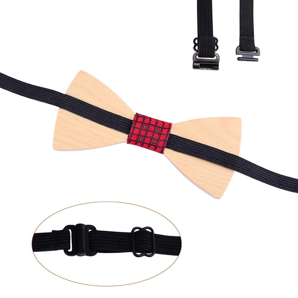 Красный Пейсли 3D деревянный галстук бабочка Карманный квадратный набор для