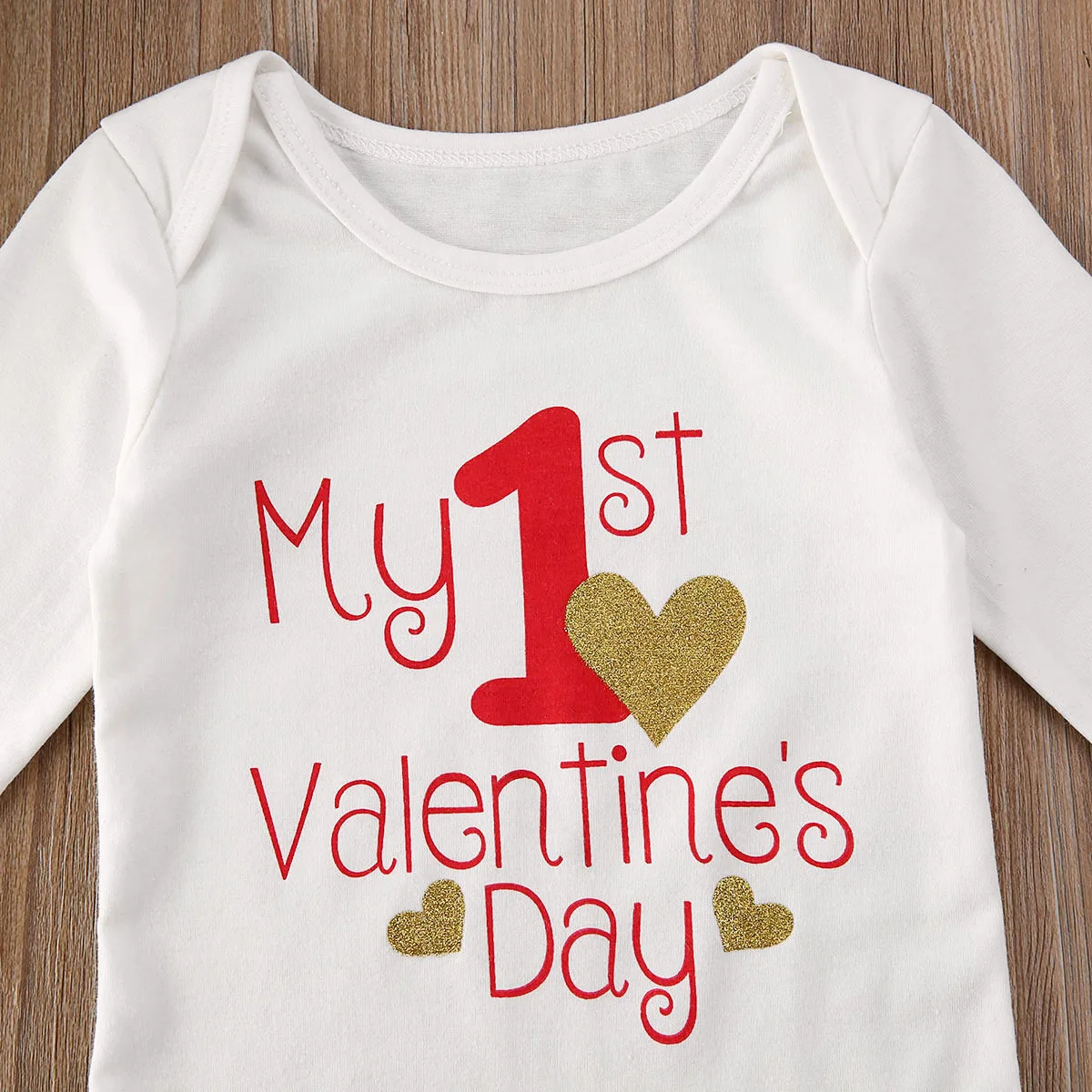 Детский комбинезон с надписью «My First Valentine's Day» для маленьких девочек; комплект из 2 предметов; гетры; одежда