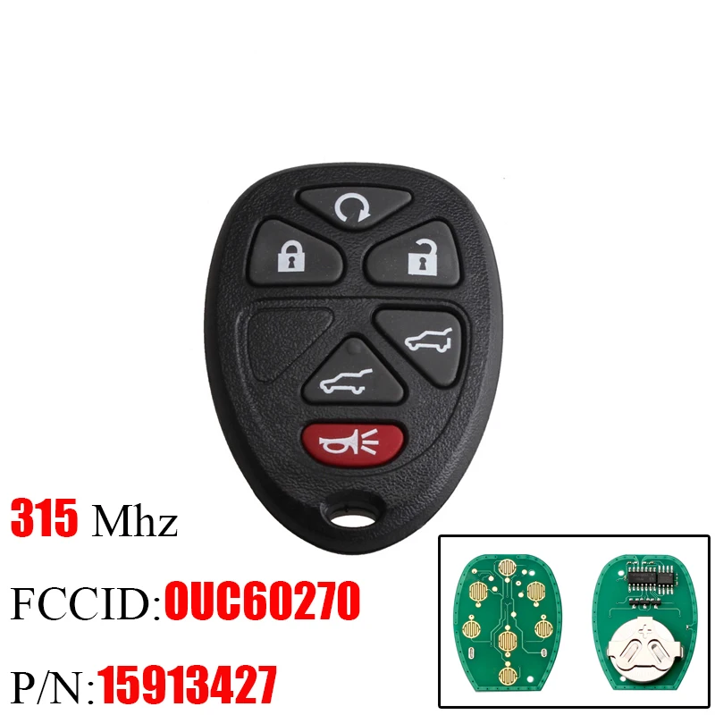 6 кнопок ключ без ключа для Chevrolet Tahoe Traverse GMC Yukon 2007 2014 OUC 15913427 оригинальные