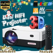 Светодиодный проектор 1080P 3D двойной HIFI портативный видео домашний проектор Full HD дополнительный Android wifi D60S проектор