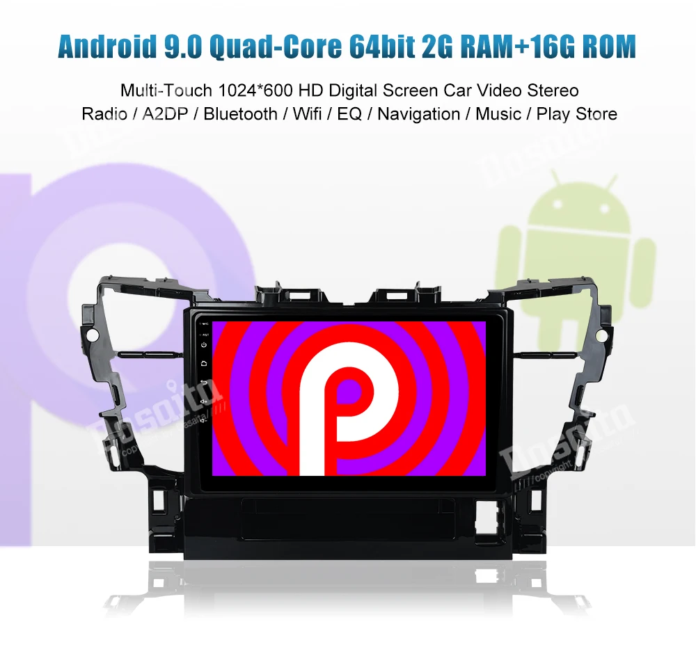 Flash Deal Dasaita 8" Touch Screen Android 9.0 Car Radio GPS for Toyota Alphard 2015 2016 2017 2018 Quad Core Car Multimedia Player 4