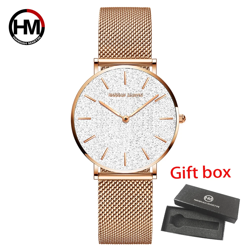 

Women Watch 1 set Bracelet Japan Quartz Movement Simple Waterproof Rose Gold Stainless Steel Mesh Ladies watch relogio feminino