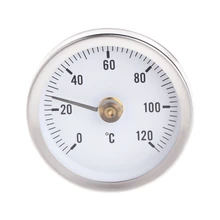 Temperature-Testing-Gauge Bimetal-Surface 63mm Dial 0--120c Clip-On-Spring Stainless-Steel
