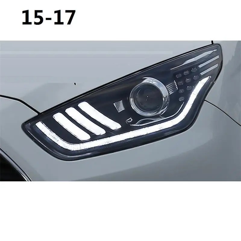 Cob боковой сигнал поворота автомобиля Стайлинг внешний Luces Para авто Drl светодиодные фары автомобиля фары в сборе 17 18 для Ford Escort