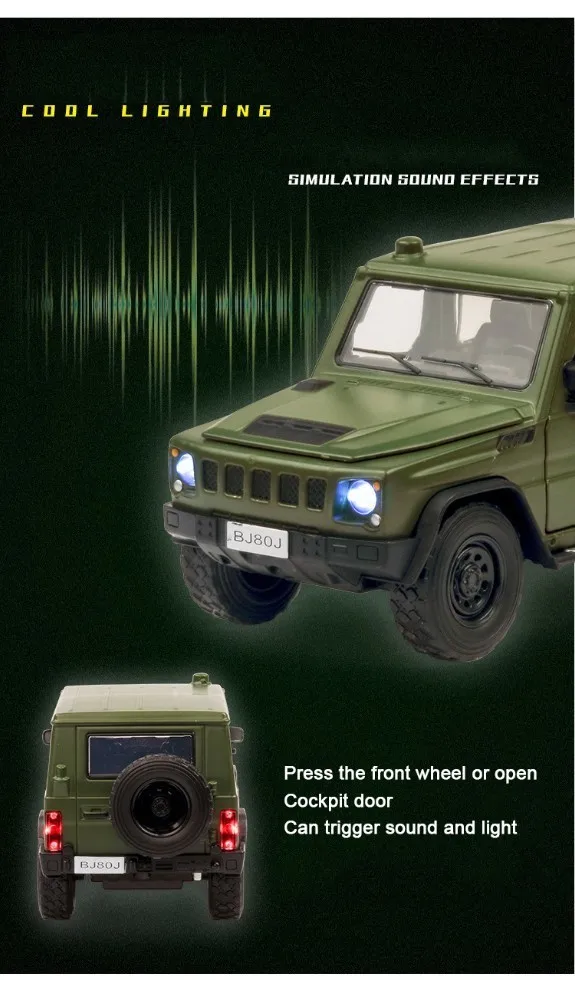 1/32 BJ80 сплав модель автомобиля военный автомобиль игрушка китайский Dongfeng воины моделирование SUV модели автомобилей 5 дверей открытые игрушки для мальчика