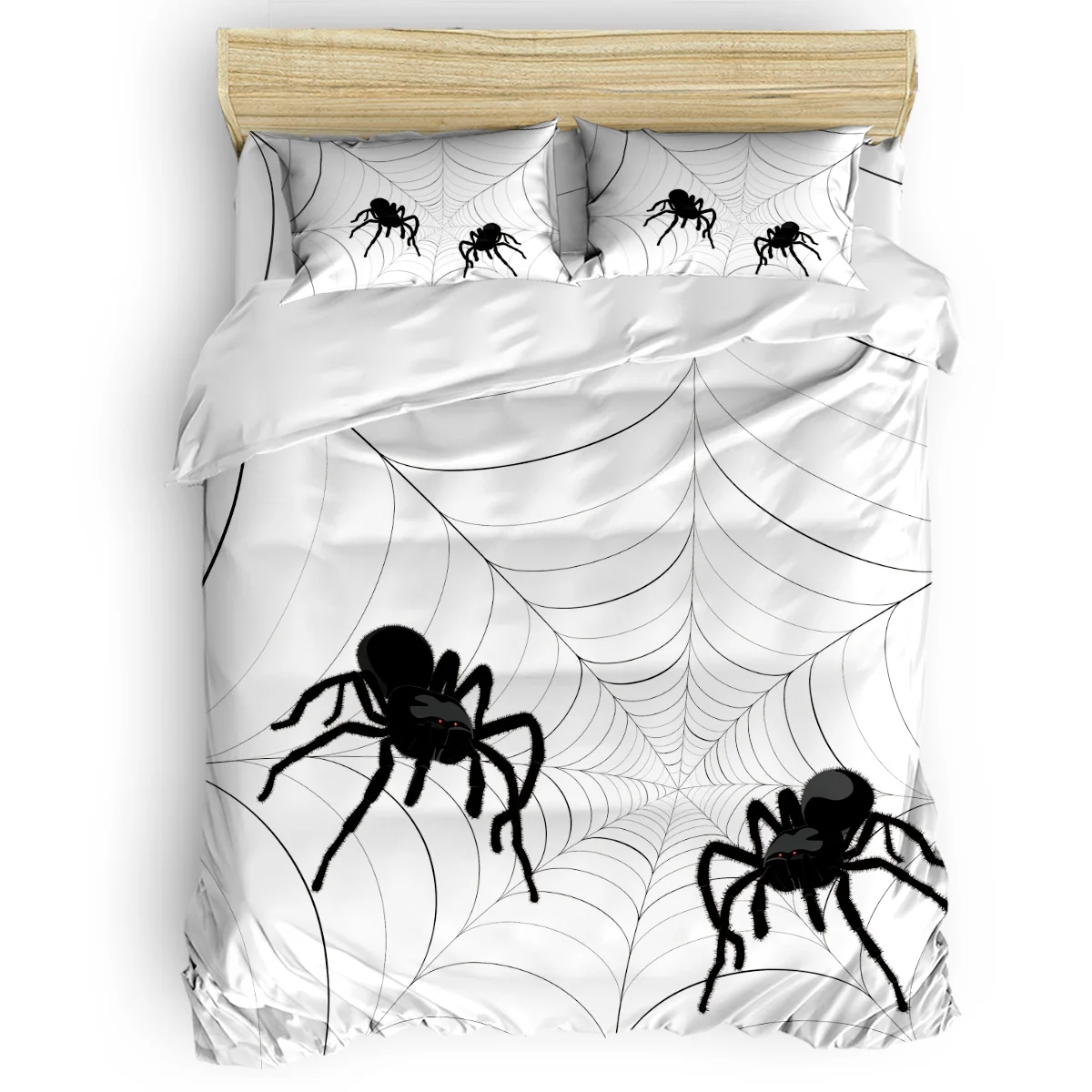 

Halloween Spider Web Duvet Cover Set Vintage Floral Art Design Collection of 3/4pcs Bedding Set Bed Sheet Pillowcases Cover Set