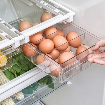 

Fridge Food Fresh Keep Storage Box Multi-Purpose Space Saver Refrigerator Food Container Egg Storage Drawer Organizer
