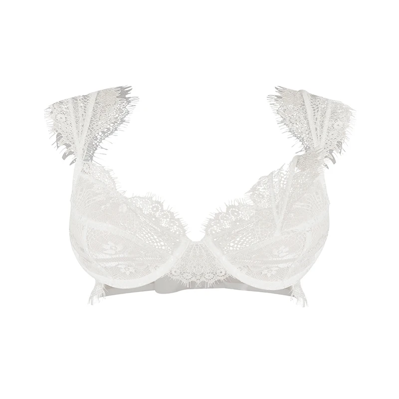 Missomo новые модные женские белые сексуальные цветочное кружево Bralette простой перспективный бюстгальтер все включено нижнее белье на косточках