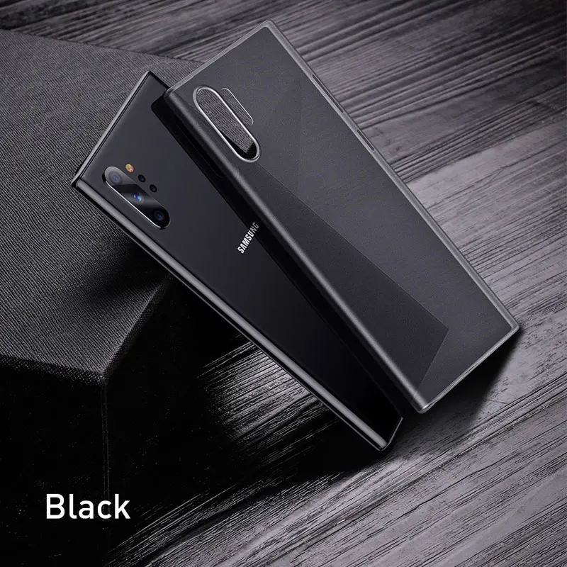 black Ультратонкий чехол Baseus 0,4 мм для samsung Galaxy Note 10, чехол Note 10 Plus, мягкая тонкая папка из полипропилена, чехол для Note 10 Pro - Цвет: black