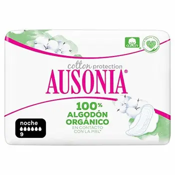 

Ausonia Cotton Protection Nachtbinden (Größe 3) mit Flügeln, 9 Schicht aus 100% Bio-Baumwolle