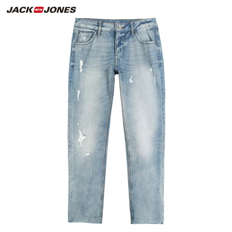 JackJones мужские зимние повседневные Прямые укороченные джинсы мужская одежда | 219132574