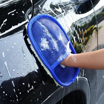 

1 Pcs Car Wash Gloves Care Mitt Lined Household Gloves Furniture Glass Dust Household Cleaning Waterproof Cleaning Sponge Cloth