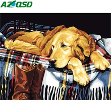 AZQSD Краски по номерам Животные DIY Краски Раскраска по номерам на холсте декоративная собачка для домашнего декора 50x40 см Раскраска по номерам