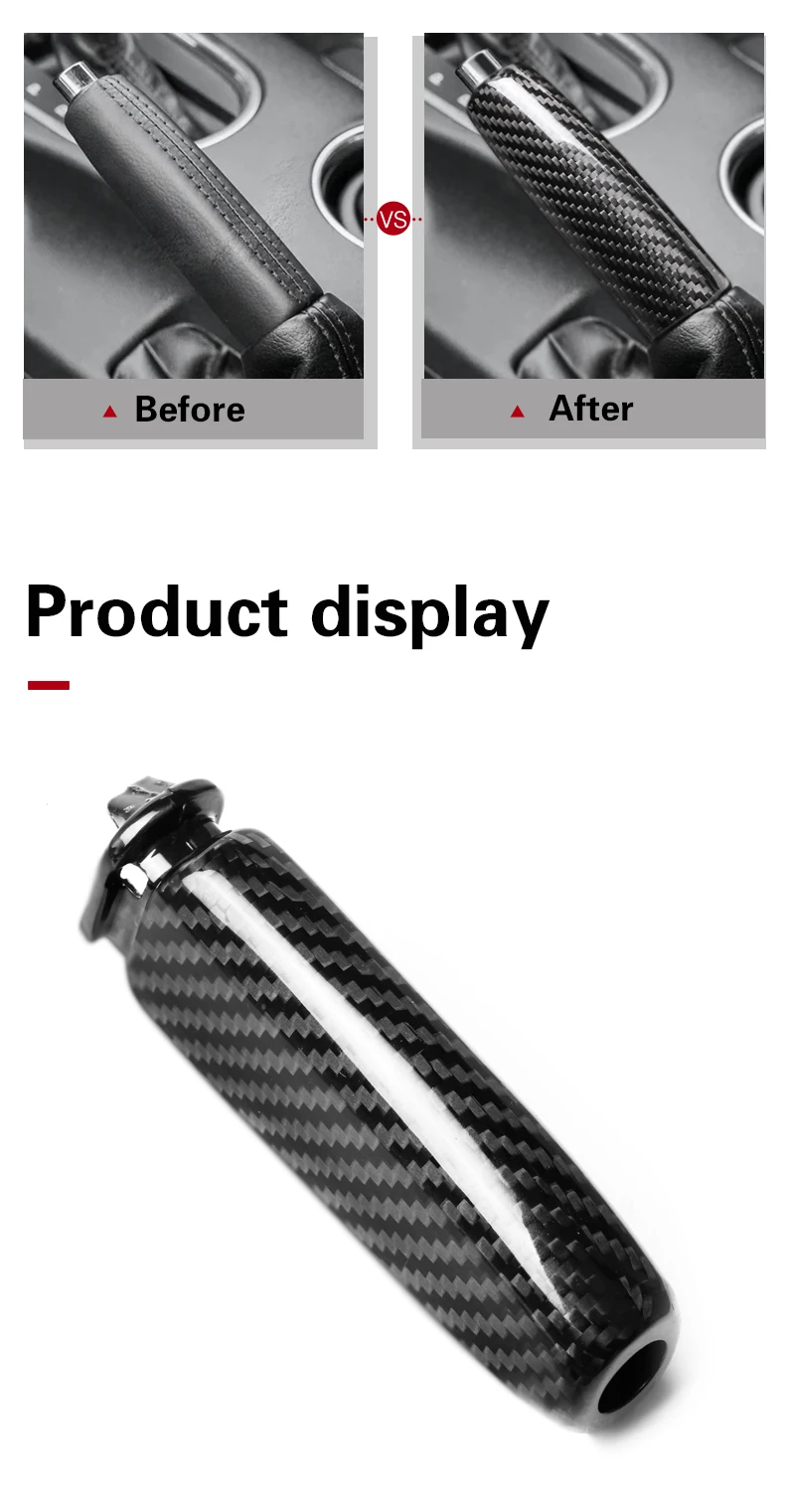 Carbon Fiber Hand Brake Cover Car Gear Head Shift Knob Cover Handbrake Grip Car Hand Brake Case For Ford Mustang