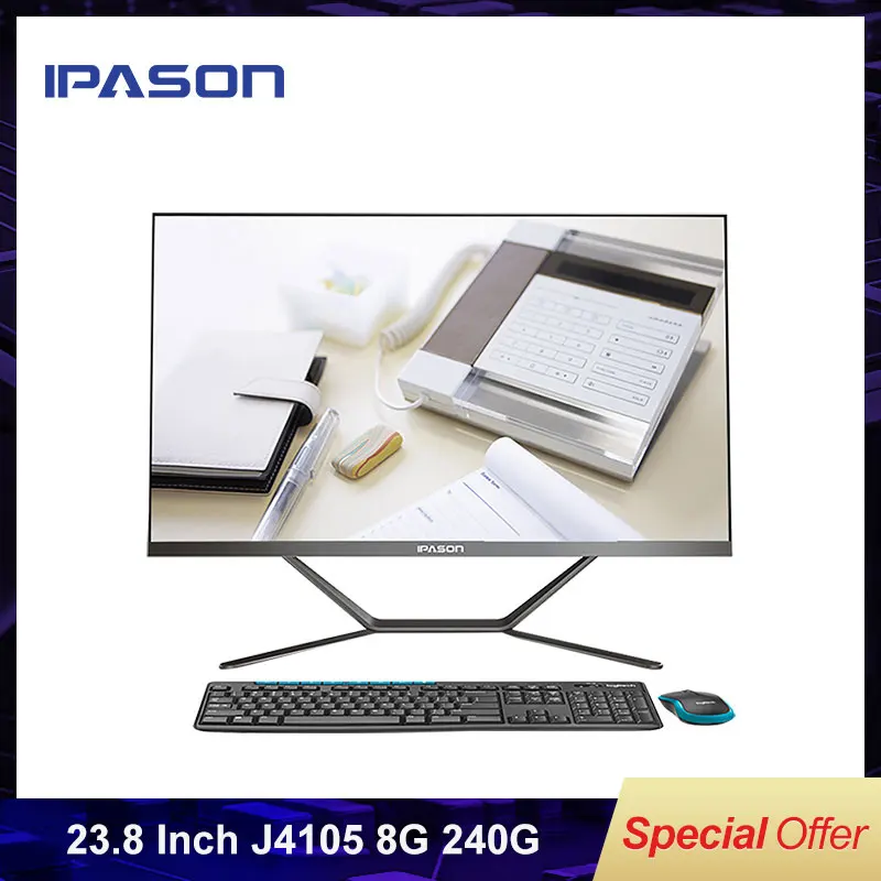 IPASON все в одном компьютер P21 PLUS 23 8 дюймов Intel J4105 240G SSD 8G RAM WIFI BLUETOOTH офисный Рабочий
