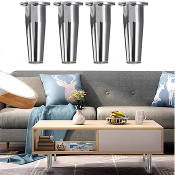 

Adjustable Furniture Legs Set of 4 Metal Cabinet Feet Stands Table Legs Support with Screws for Table, Desk, Sofa 10cm/4 inch
