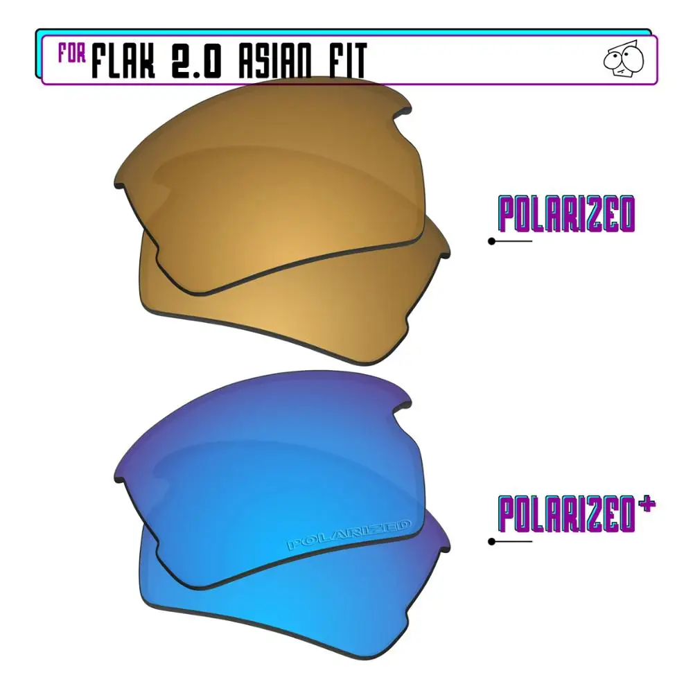 

EZReplace Polarized Replacement Lenses for - Oakley Flak 2.0 Asian Fit (AF) Sunglasses - BlueP Plus-GunmetalP