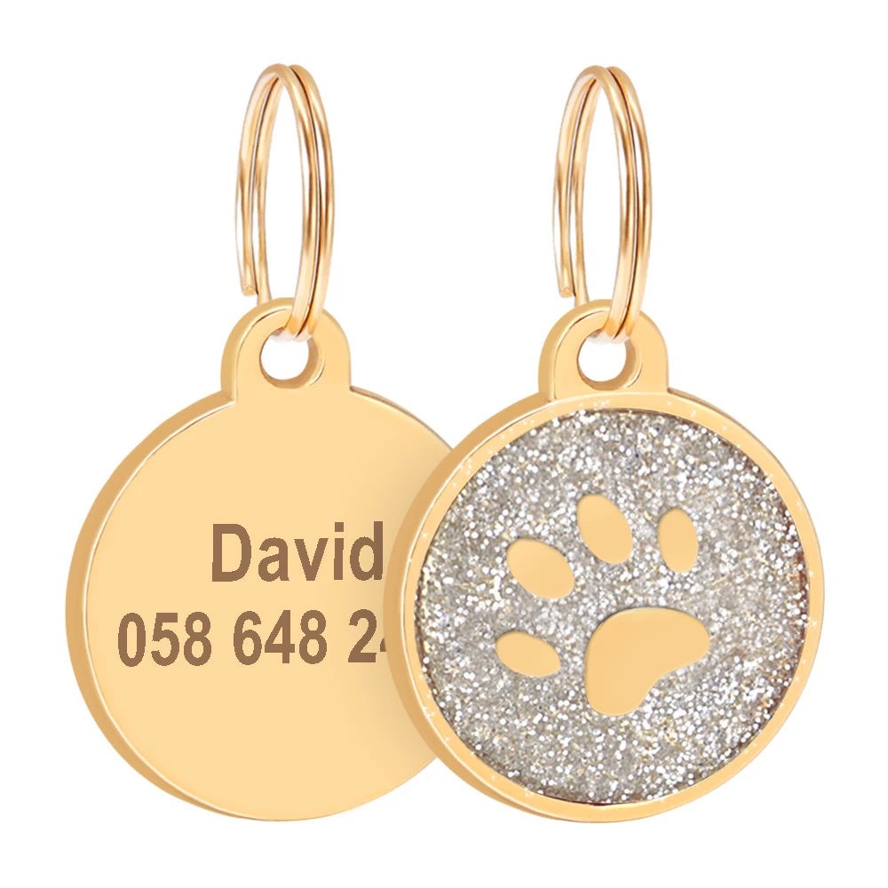 Free Engraved Pet Dog ID Tag Personalized Cat Puppy ID Tag Pet Dog Collar Accessories Custom Dogs Anti-lost Name Tags Pendant dog collars outdoors Dog Collars