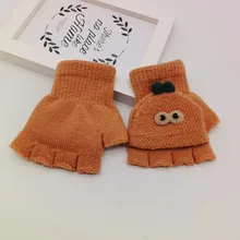 Зимние перчатки для детей детская зимняя куртка с рисунком из мультфильма универсальная хлопковая Knitt полу-перчатки без пальцев новая теплая одежда