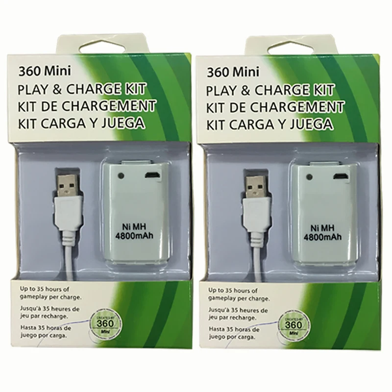 2x4800mAh аккумулятор+ USB кабель зарядного устройства для Xbox 360 беспроводные игровые контроллеры геймпады Bateria Xbox 360 аккумуляторные батареи