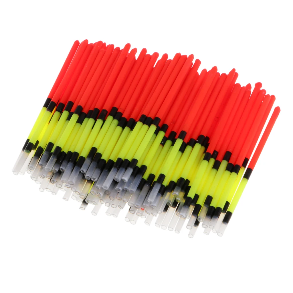 100pcs 50mm Plastic Fishing Float Floating Stick Tube with Super Buoyancy and Sensitivity Sea Fishing Accessories Tackles