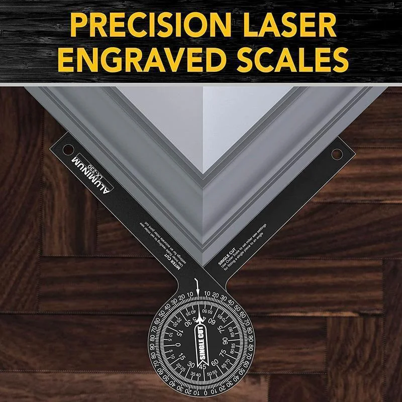 Angle Measuring Tool Aluminium Alloy Miter Saw Protractor 360&deg; Angle Finder Woodworking
