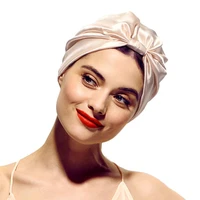 New Satin Silk Sleeping Bonnet Caps For Women Silky Headcover Double Layer Knotted Headband Caps Chemo Cancer Nursing Headwrap 1