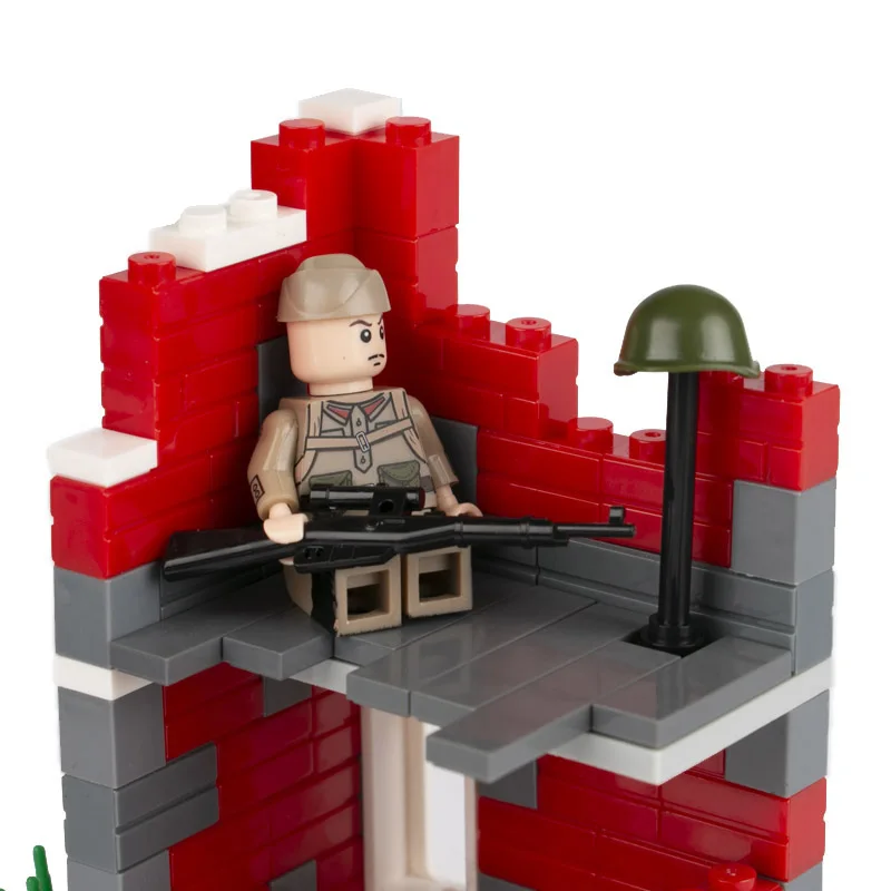 MOC WW2 военное оружие аксессуары для солдат армии строительные блоки двойной пол
