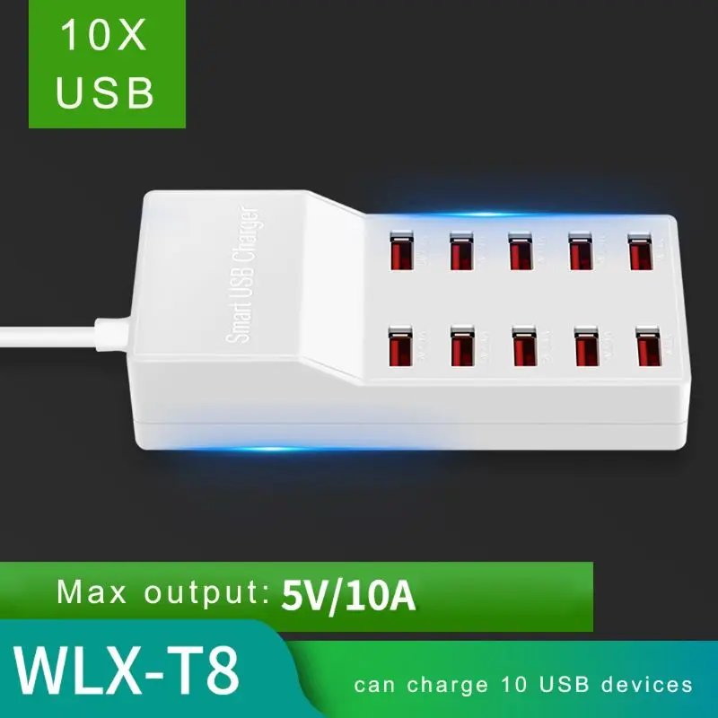Разветвитель для зарядной станции 10 USB 50 Вт мобильный телефон зарядное