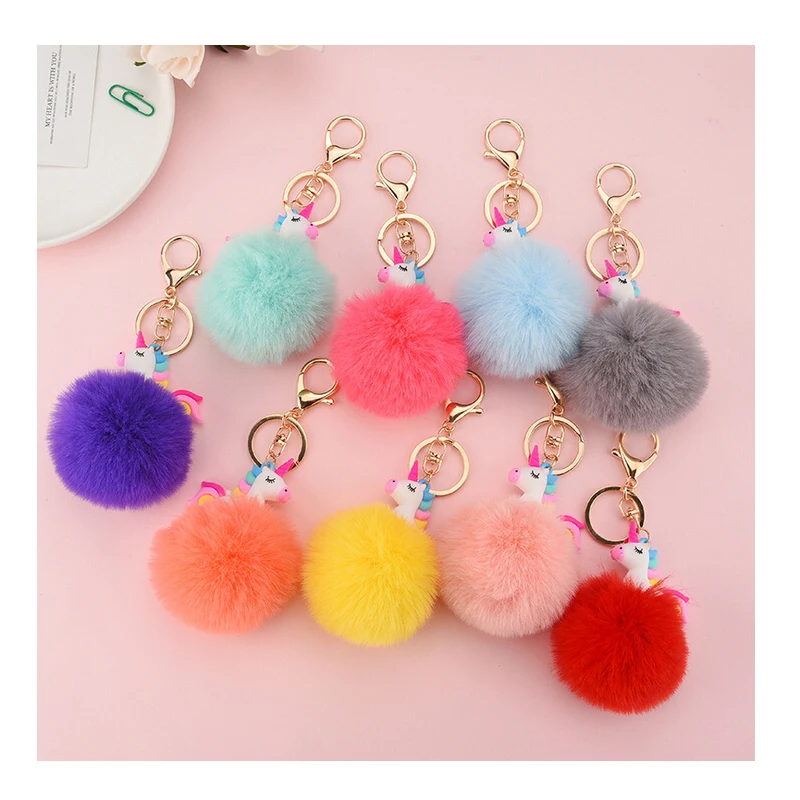 

CCINEE 1PCS PVC Unicorn Hairball Hat Ball Pompom Plush Ball Fringe Pendant DIY Handmade Clothing Hat Accessories