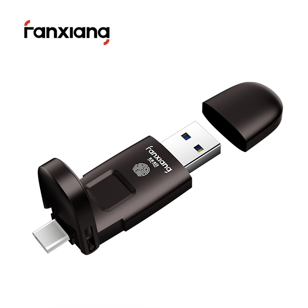 flash drive FANXIANG 1TB USB3.2 Gen2 Type-C FP651 Champagne Silver Fingerprint Encrypted High Speed Solid State U Disk Reading 550MB/S Mobil usb 3.1 flash drive