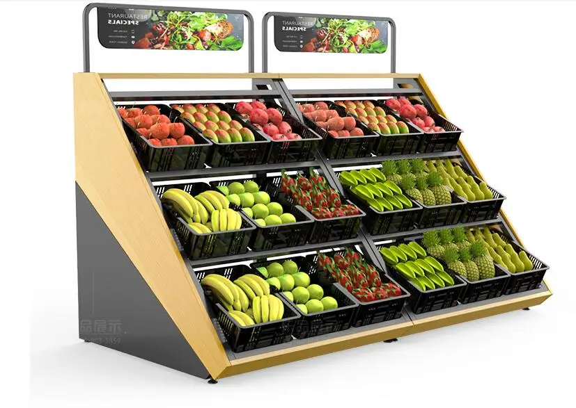 Fruit and vegetable display rack fresh supermarket convenience store fruit and vegetable shelf fruit store gangmu Zhongdao