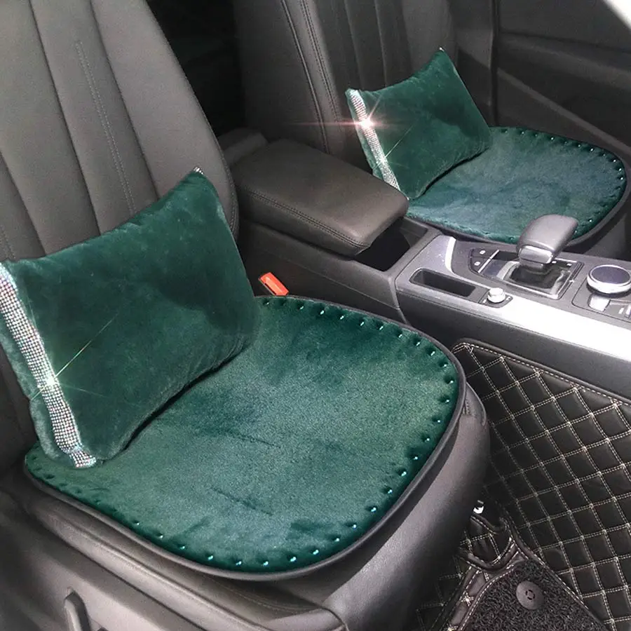 Luxury Winter Fur Car Seat Cover Warm Square Cushion For Most Chairs And Armchairs Pearl Interior Auto Accessories | Автомобили и