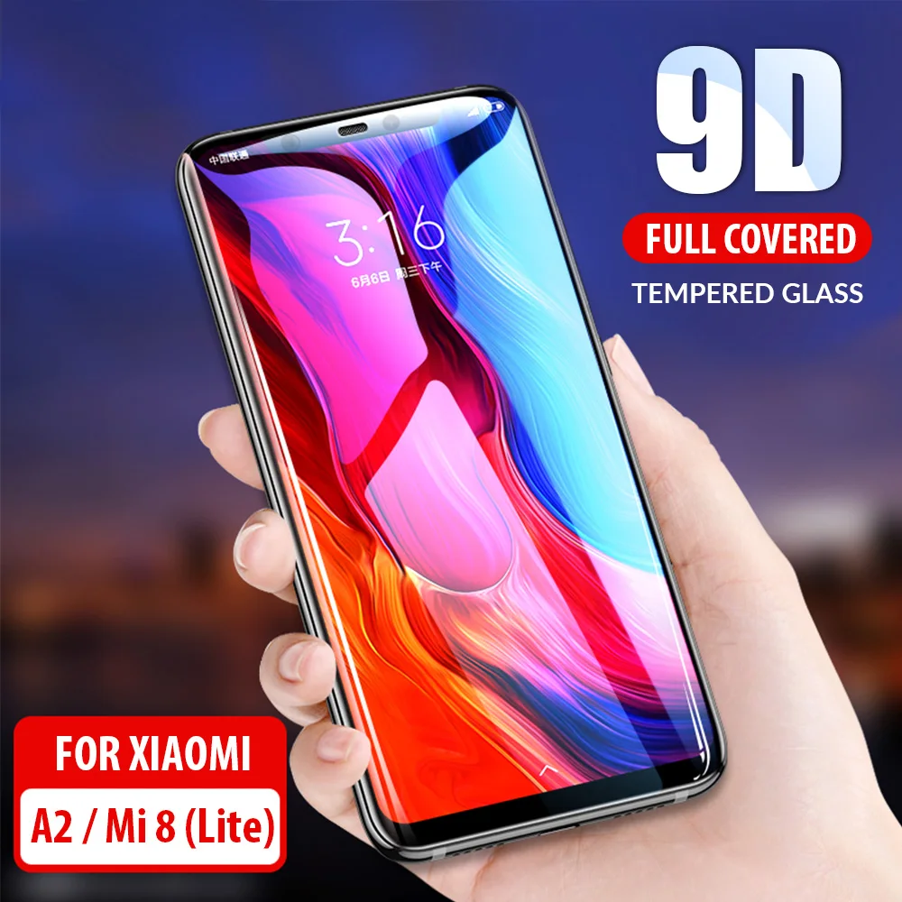 9D изогнутое закаленное стекло для Xiaomi Mi8 Mi 8 A2 Lite защита экрана полное покрытие