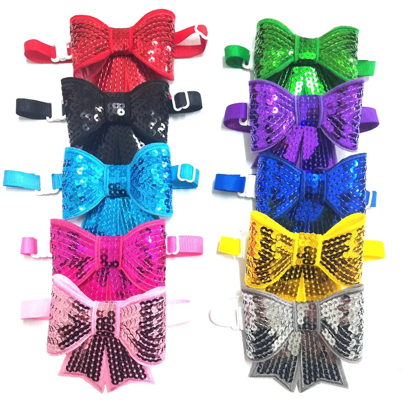 30/50pcs Cute Sequins Shining Pet Puppy Dog Cat Bow Ties Adjustable Bowties for Small&Medium Dog Accessories Pet Products