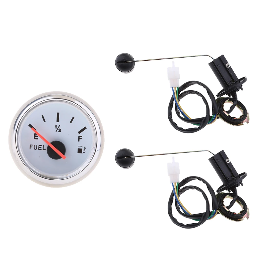 3 XCar Boat Fuel Level Gauge Pointer Display+fuel Guage Level Sensor White