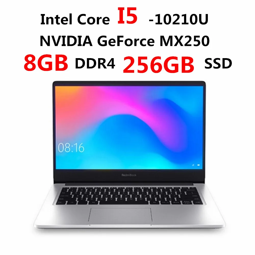 i5 10210U 8G 256GB Ноутбук Xiaomi RedmiBook 14 дюймов Windows 10 OS Intel Core i5-10210U/i7-10510U 8 ГБ ОЗУ 512 ГБ SSD Серебристый Ноутбук улучшенная версия - Цвет: i5 10210U 8G 256GB