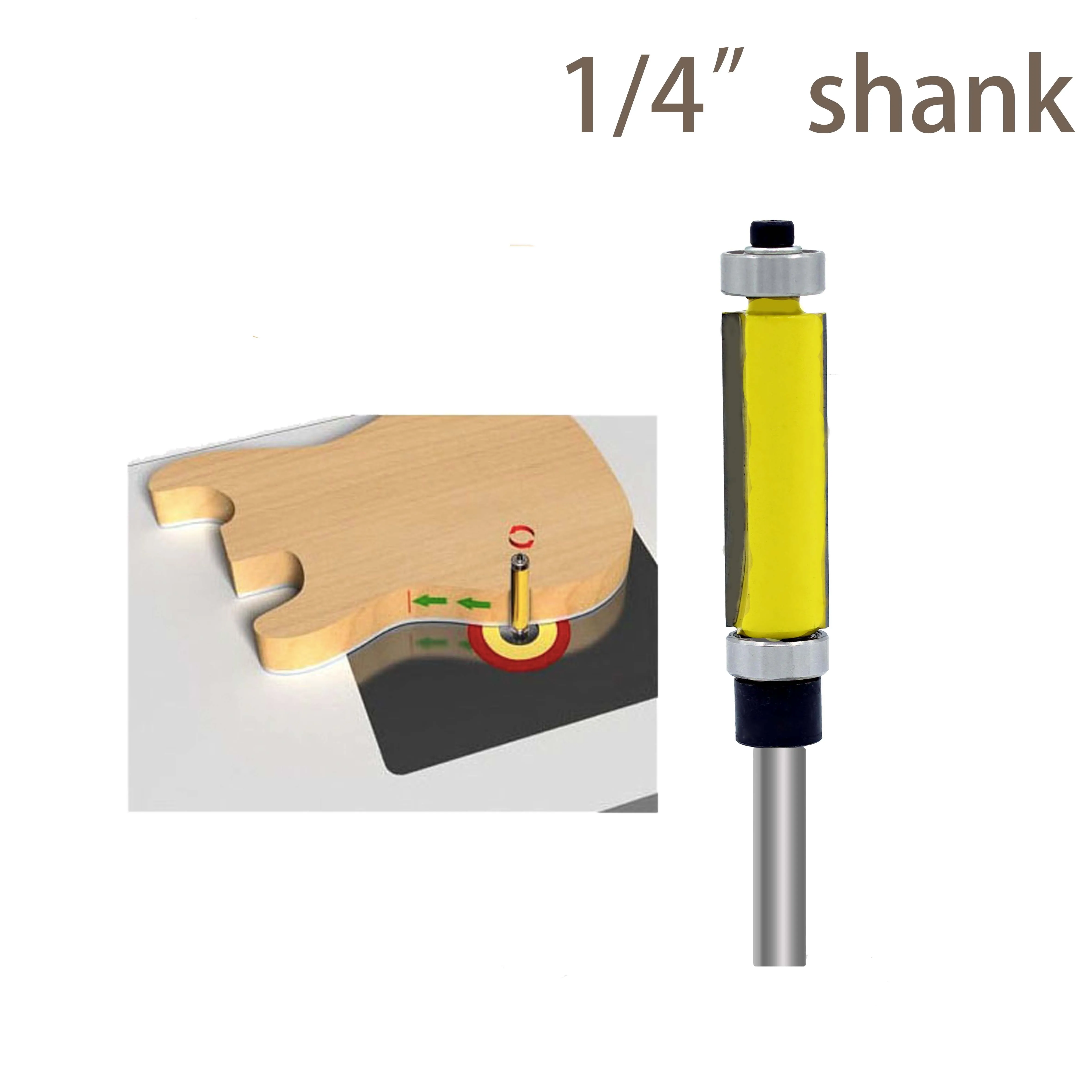 

1Pc 1/4" Shank Template/Trim Router Bit milling cutter woodwork woodworking tools cutters for wood fresas para madera fresas