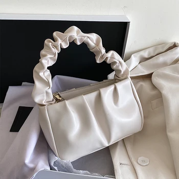 

PU Leather Cloud Tote Bags For Women 2020 Solid Color Shoulder Messenger Bag Female Handbags and Purses Travel
