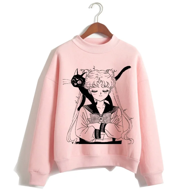 11253 Сейлор Мун Харадзюку Толстовка корейский стиль Ulzzang Kawaii 90s мультфильм одежда пуловеры новые негабаритные с капюшоном уличная - Цвет: 11253