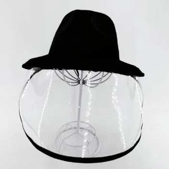 

Hat With Protective Clear Saliva-proof Dust-proof Sun Visor Cap Transparent Face Shield Work Guard Face Sheild