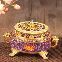 Ремесла Окрашенные эмаль подарок античный Йога Металл тибетский стиль офис благовония горелка украшения отель держатель для дома