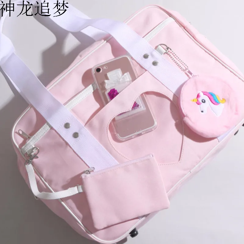 

2020 New Ita Bag Japanese Heart Wego Window School Bag Girl Pink JK Uniform Handbag Shoulder Bag Tote Bag Lolita Cosplayer