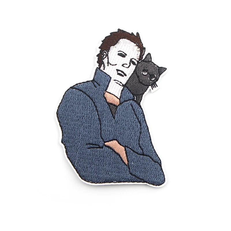 

Michael Myers horror punk Applique Iron on Patches Clothing DIY craft supplies Embroidered Badges Sewing Patchwork Sticker E0658