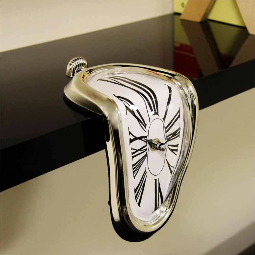 Surreal расплавленные витые настенные часы в стиле Salvador Dali, Потрясающие подарки для домашнего декора