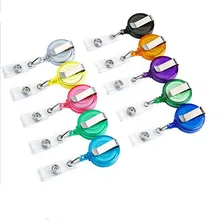 Унисекс выдвижная катушка тяга Брелок ID значок ремешок Имя тег брелок держатель для карт ремень зажим прочный брелок сумка цепь зажим