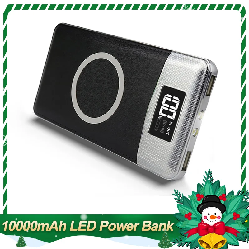 

Free Shipping Mobile power 10000mAh LED portable wireless mobile power fast charger mobile power for iPhone Xiaomi mobile power