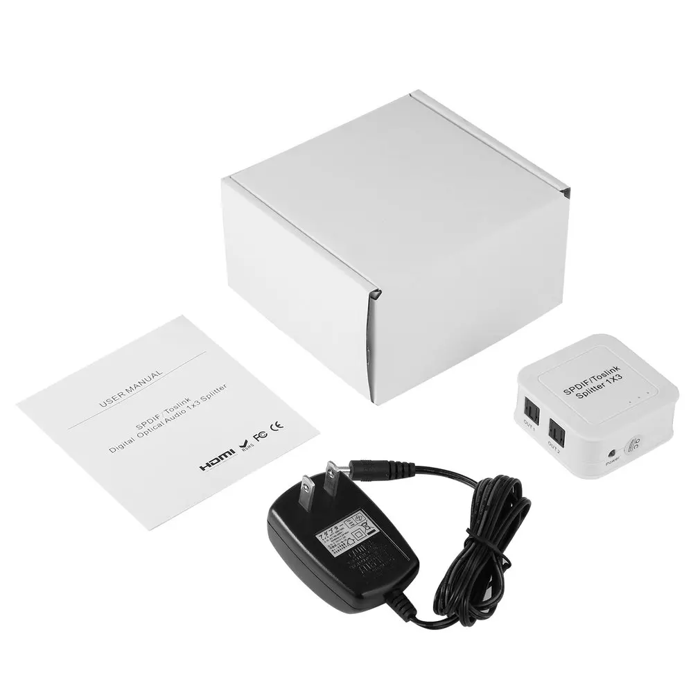Портативный мини SPDIF Оптическое волокно делитель цифровой оптический 1x3 1 вход 3